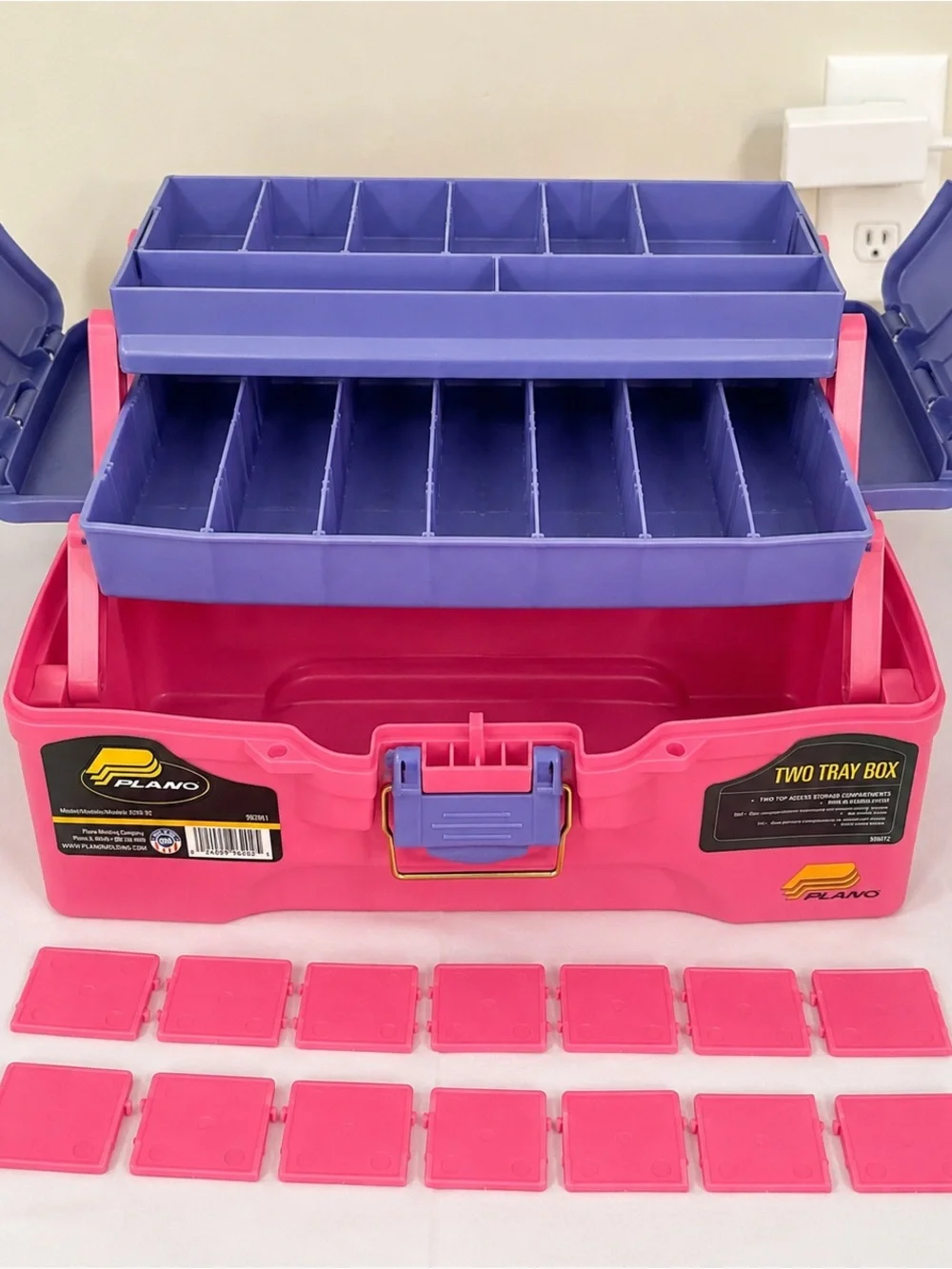 Plano 6202 Pink Periwinkle Two Tray Tackle Box Craft Organizer USA